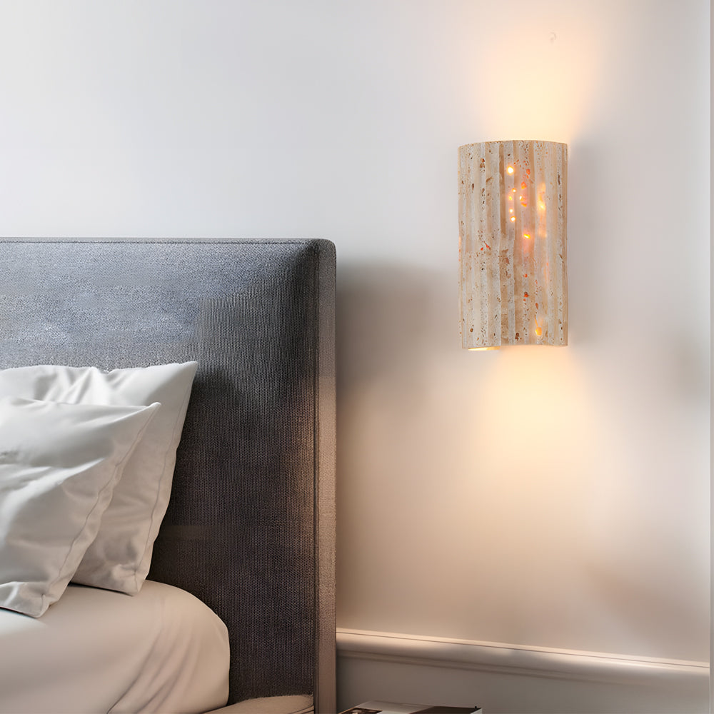 WINCHESTER RECTANGULAR WALL SCONCE WITH DUAL ILLUMINATION IN FAUX ALABASTER