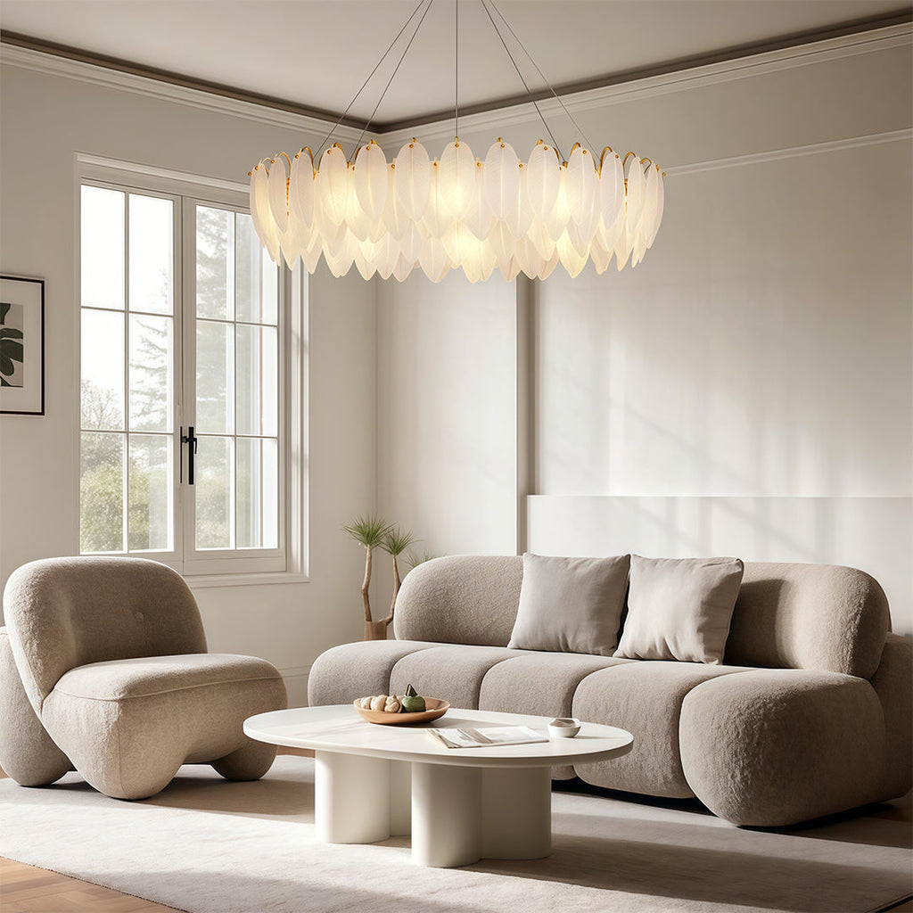 FELICITY FEATHERED GLASS CEILING LANTERN