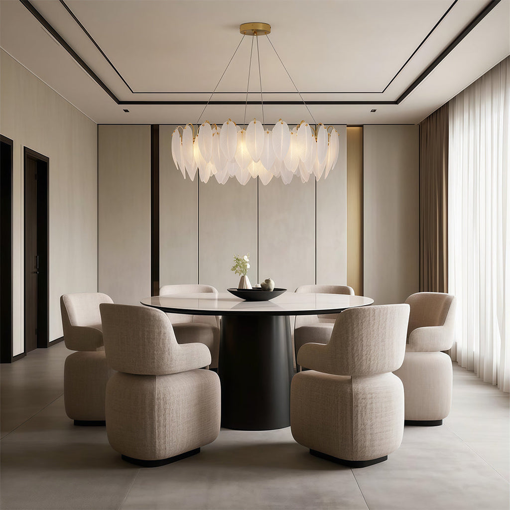 FELICITY FEATHERED GLASS CEILING LANTERN