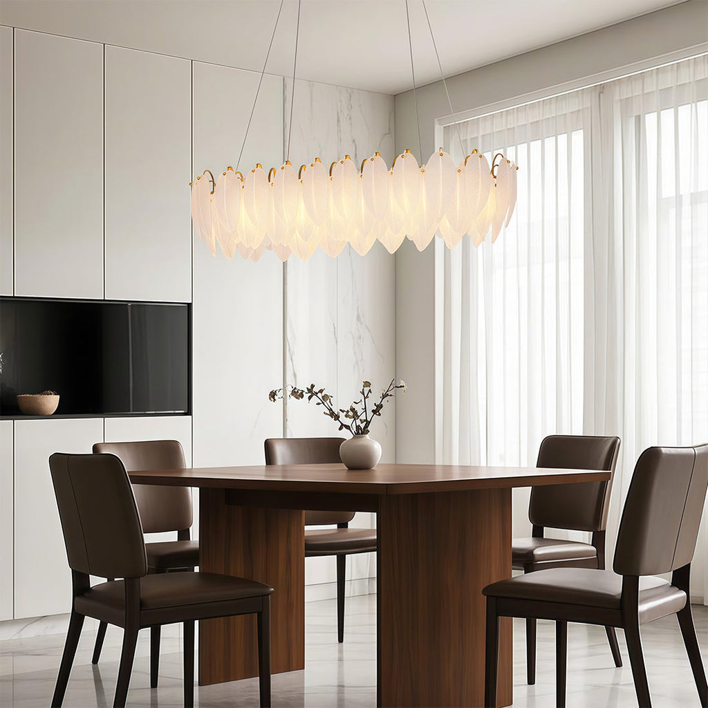 FELICITY FEATHERED GLASS CEILING LANTERN