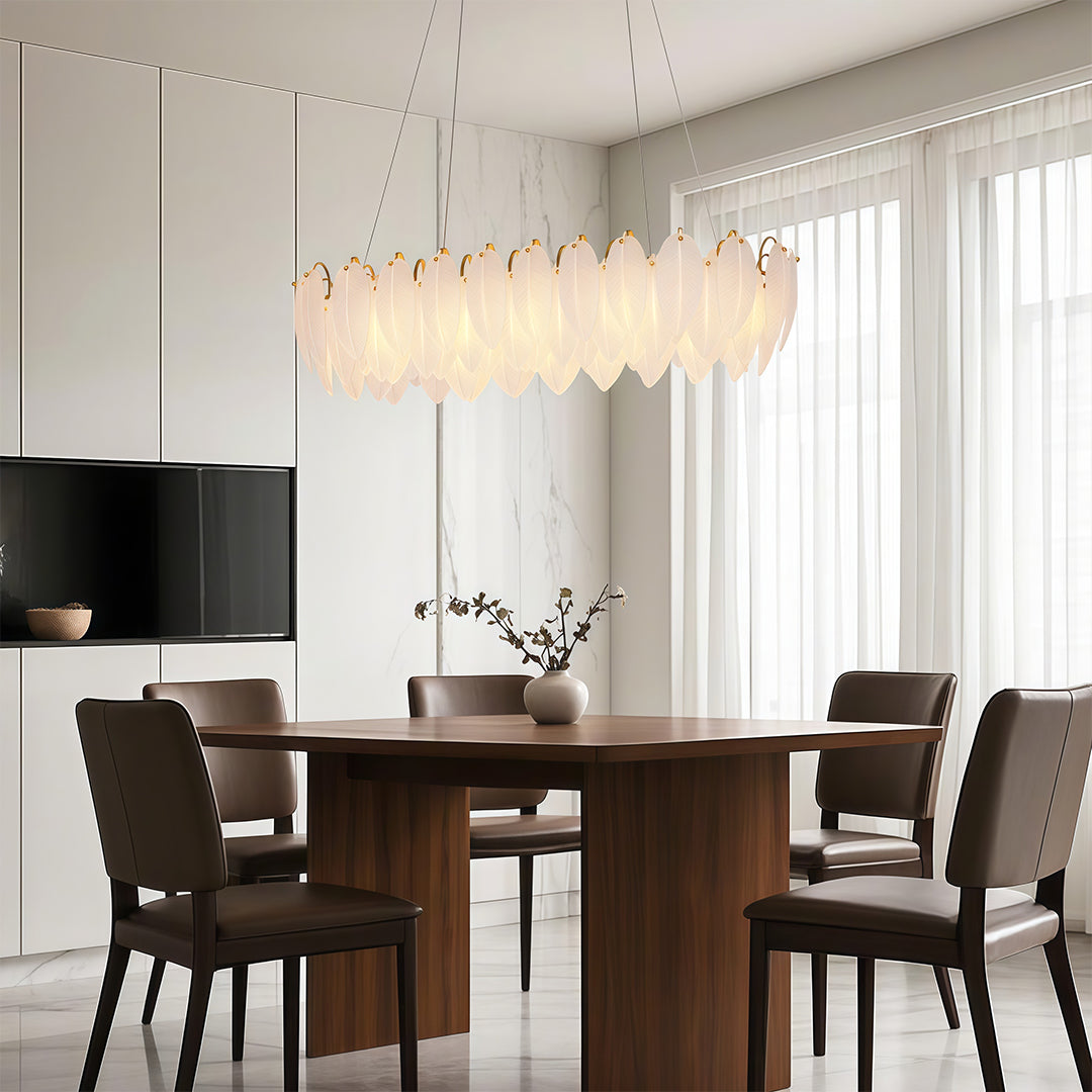 FELICITY FEATHERED GLASS CEILING LANTERN