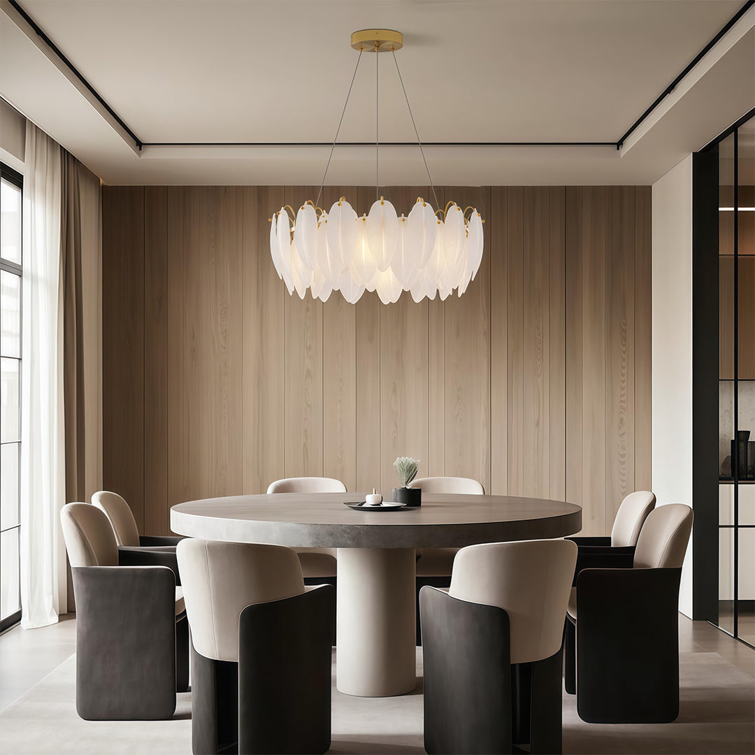 FELICITY FEATHERED GLASS CEILING LANTERN