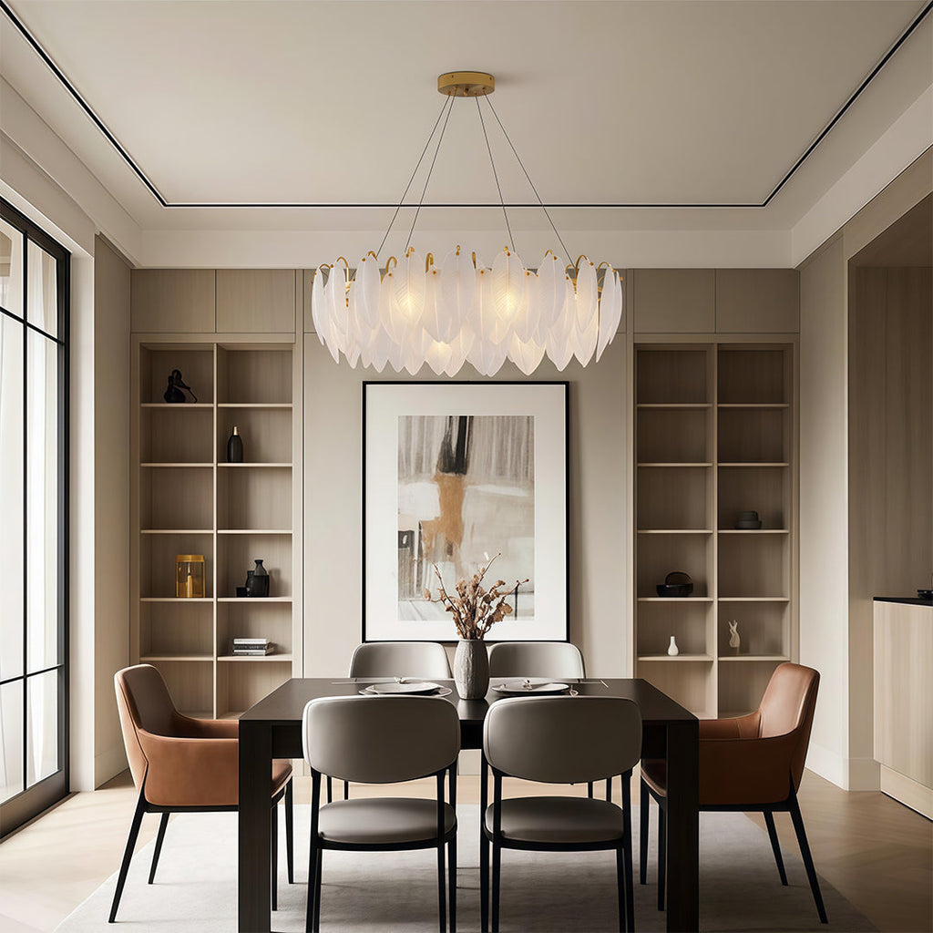 FELICITY FEATHERED GLASS CEILING LANTERN