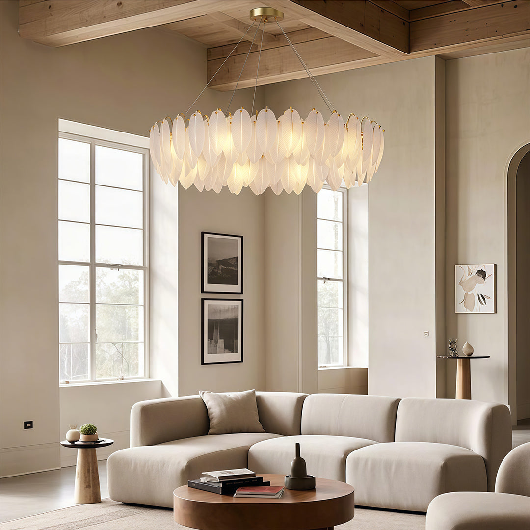 FELICITY FEATHERED GLASS CEILING LANTERN