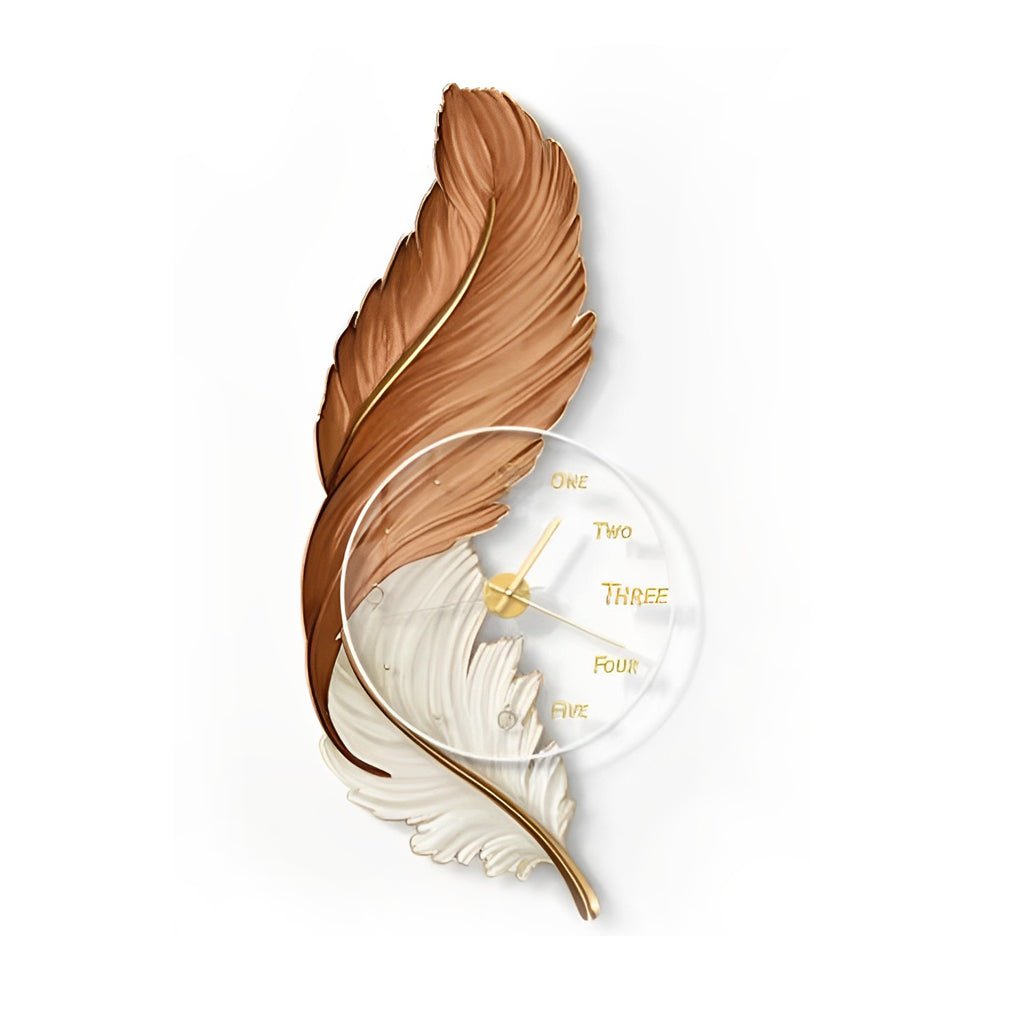 FALCONBRIDGE ACRYLIC FEATHER ARTISTIC TIMEPIECE WITH REMOTE CONTROLLED ILLUMINATION