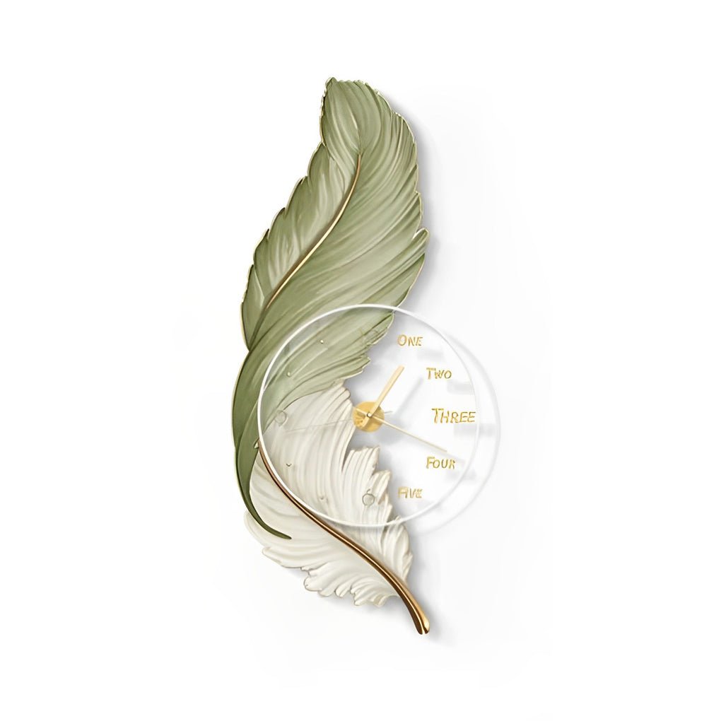 FALCONBRIDGE ACRYLIC FEATHER ARTISTIC TIMEPIECE WITH REMOTE CONTROLLED ILLUMINATION