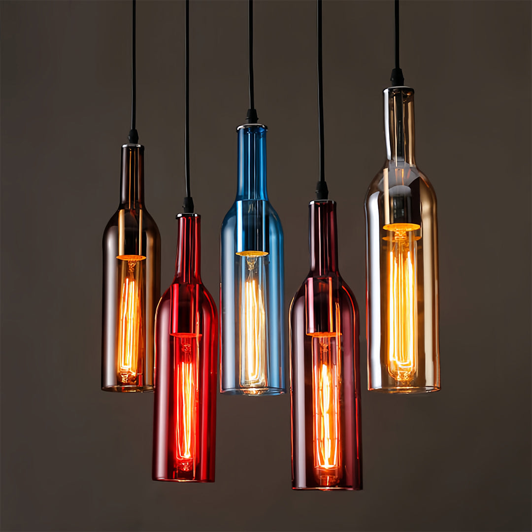 WINDSOR HUE VINTAGE GLASS WINE BOTTLE CEILING LANTERN