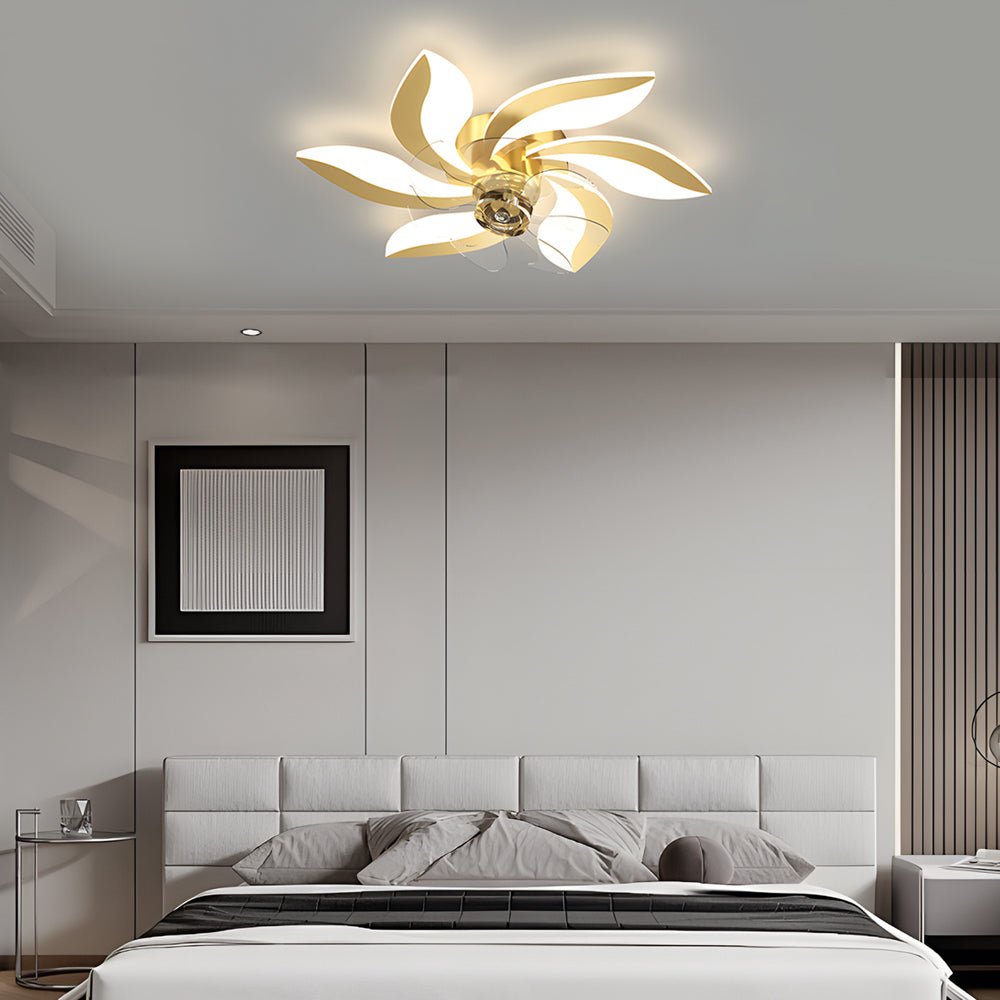 FLEUR DE LUMIÈRE MODERN CEILING FAN WITH INTEGRATED LIGHTING AND TRIPLE DIMMING