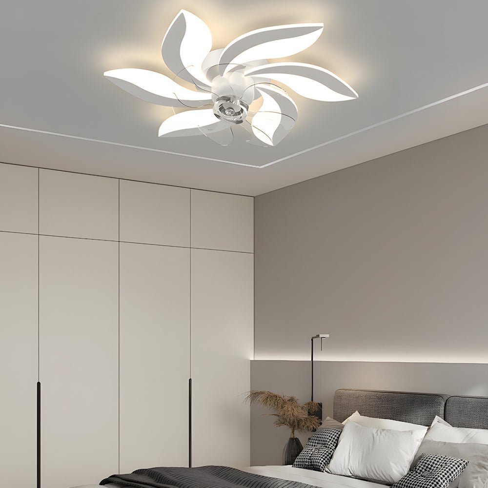 FLEUR DE LUMIÈRE MODERN CEILING FAN WITH INTEGRATED LIGHTING AND TRIPLE DIMMING