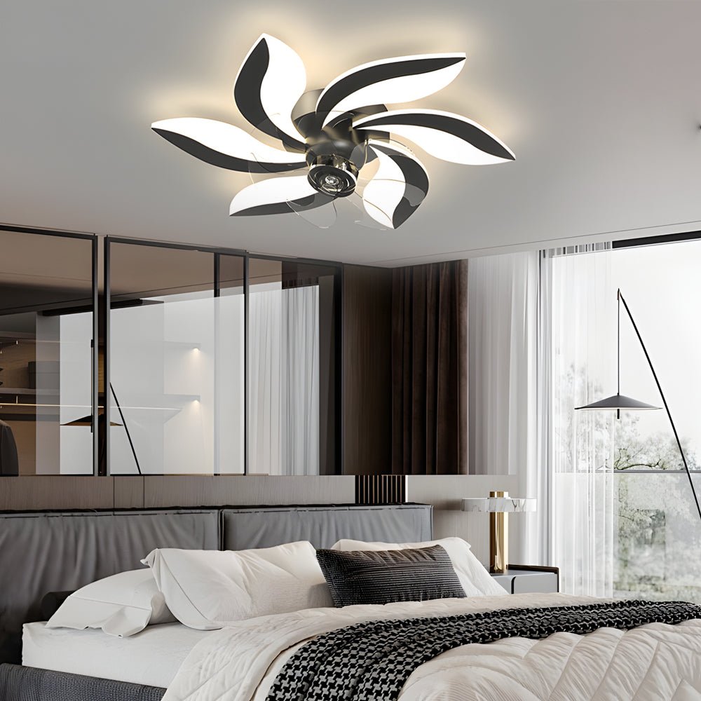 FLEUR DE LUMIÈRE MODERN CEILING FAN WITH INTEGRATED LIGHTING AND TRIPLE DIMMING