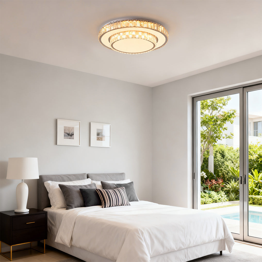 WHITBY CRYSTAL FLUSH MOUNT CEILING LANTERN