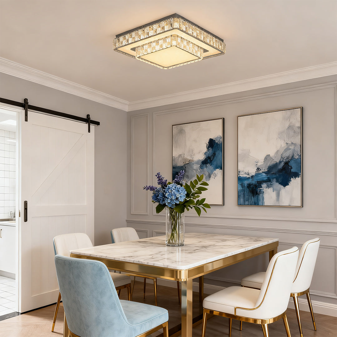 WHITBY CRYSTAL FLUSH MOUNT CEILING LANTERN
