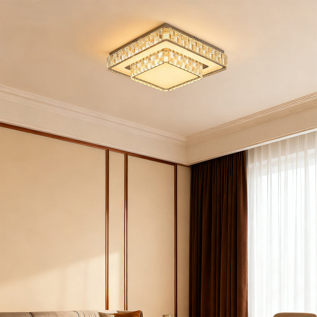 WHITBY CRYSTAL FLUSH MOUNT CEILING LANTERN