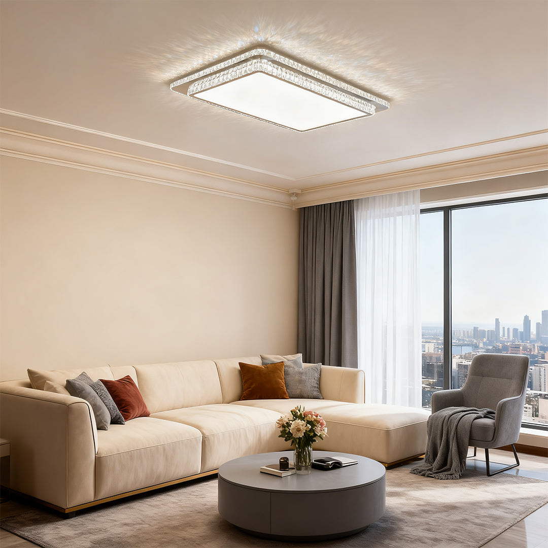 WINDSOR CRYSTAL EMBELLISHED FLUSH CEILING LAMP