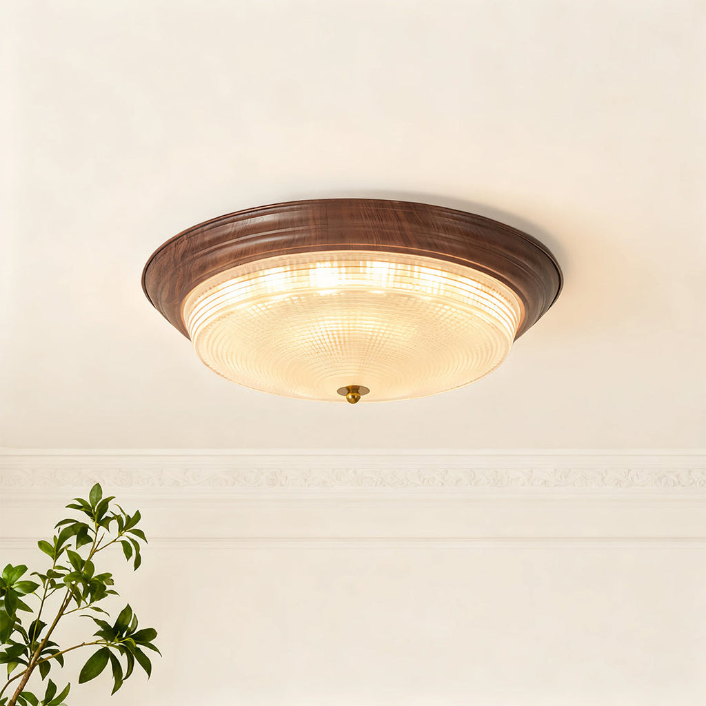 WINTHROP RIBBED GLASS FLUSH CEILING LANTERN