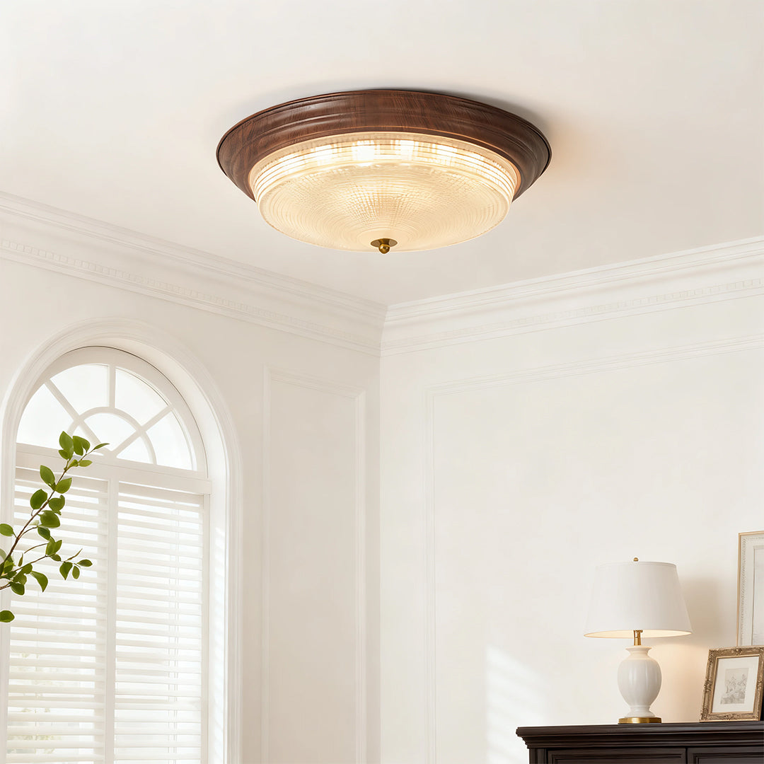WINTHROP RIBBED GLASS FLUSH CEILING LANTERN
