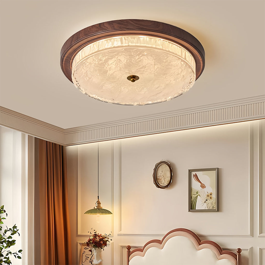 WINTHROP RIBBED GLASS FLUSH CEILING LANTERN