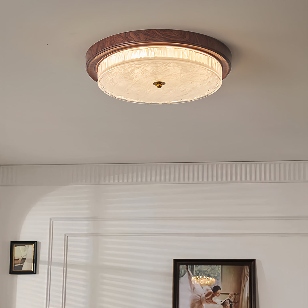 WINTHROP RIBBED GLASS FLUSH CEILING LANTERN