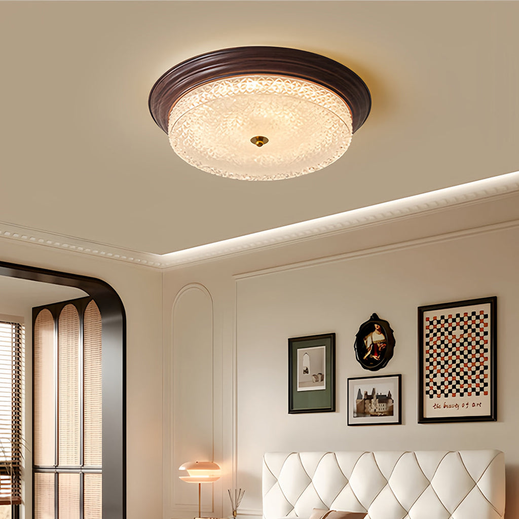 WINTHROP RIBBED GLASS FLUSH CEILING LANTERN