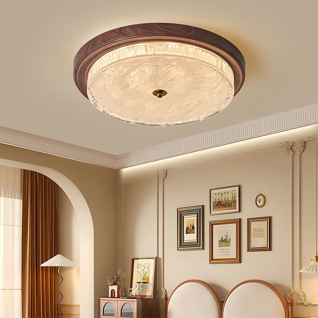 WINTHROP RIBBED GLASS FLUSH CEILING LANTERN