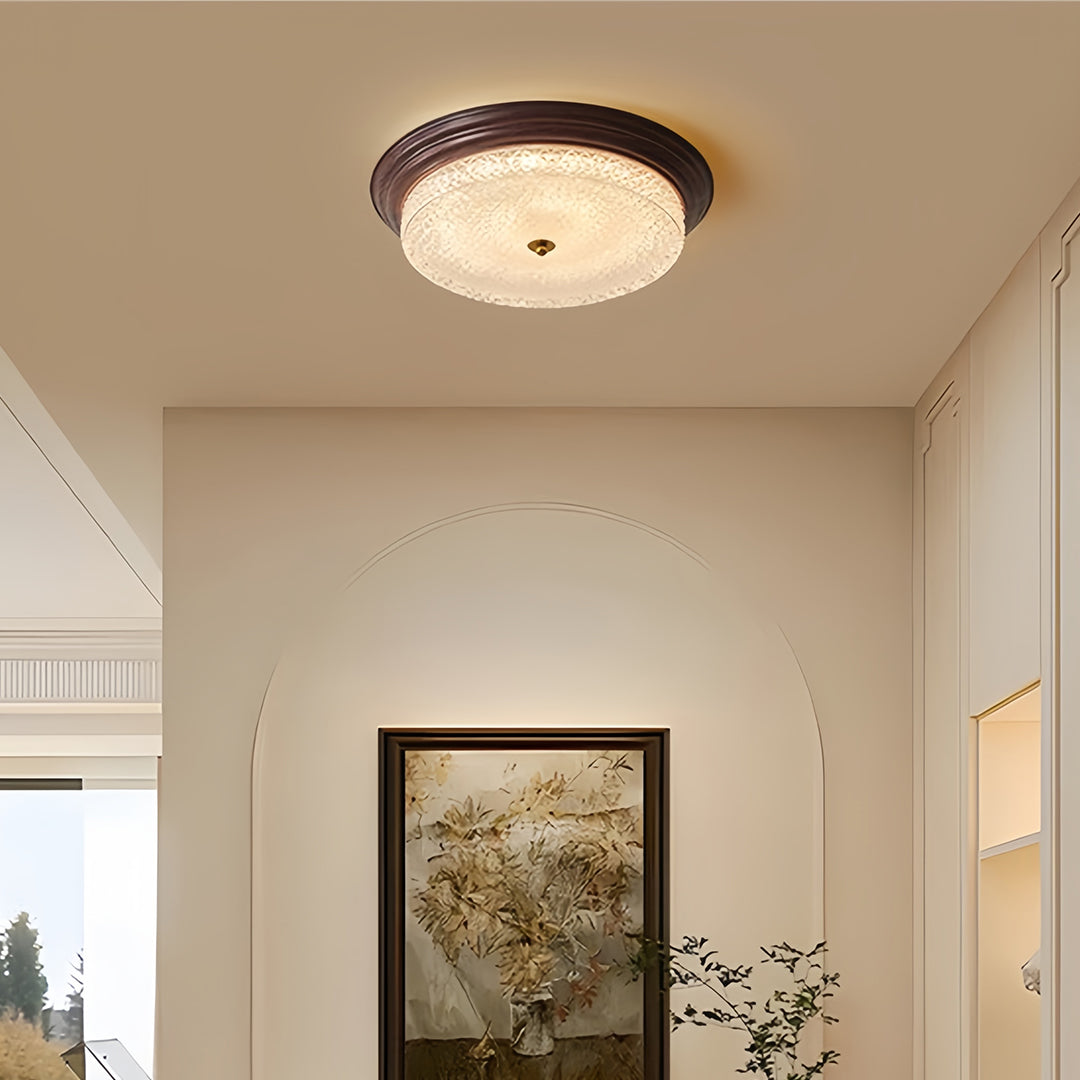 WINTHROP RIBBED GLASS FLUSH CEILING LANTERN