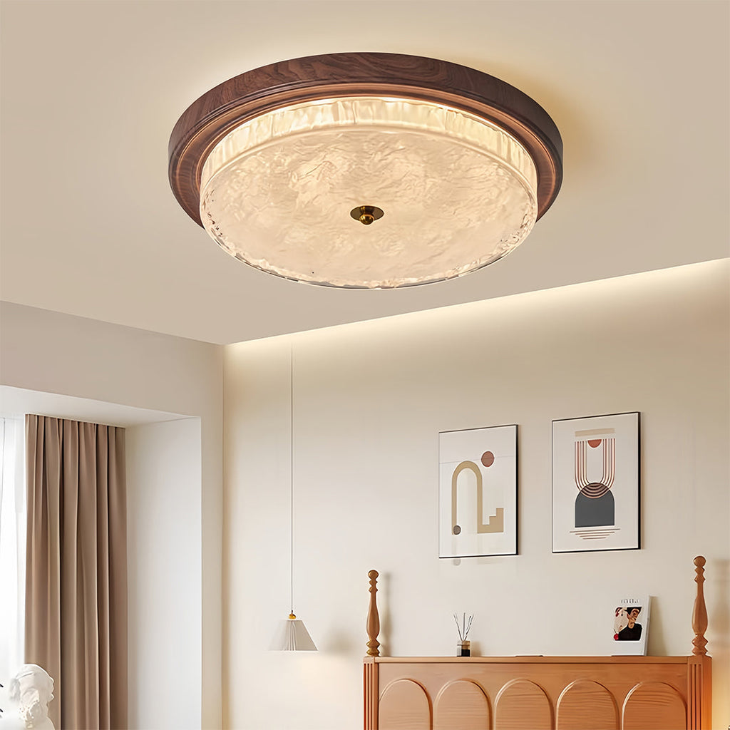 WINTHROP RIBBED GLASS FLUSH CEILING LANTERN