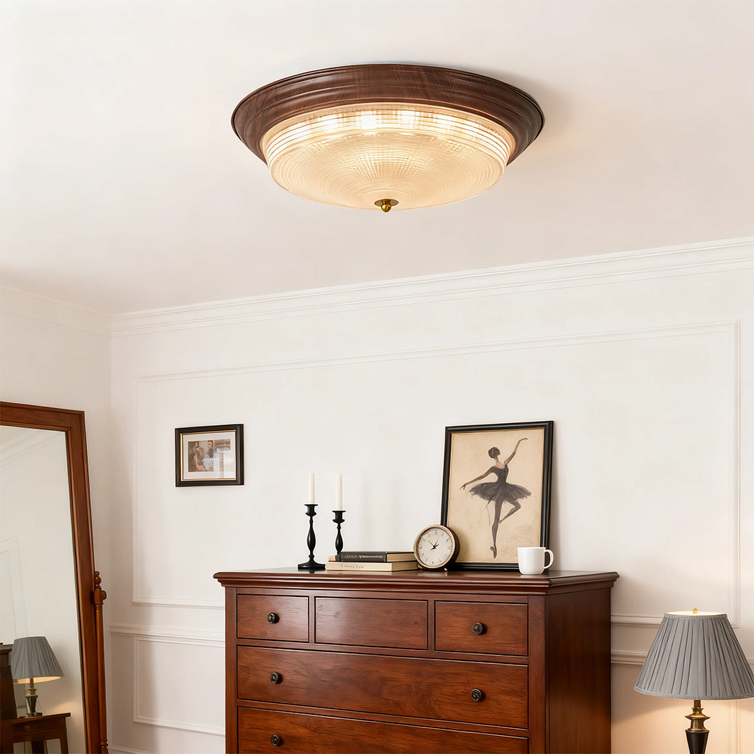 WINTHROP RIBBED GLASS FLUSH CEILING LANTERN