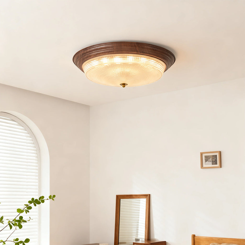 WINTHROP RIBBED GLASS FLUSH CEILING LANTERN
