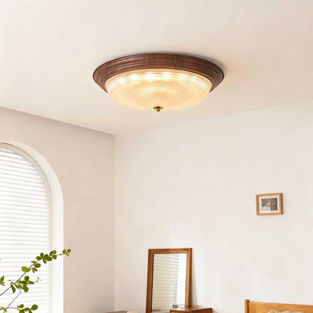 WINTHROP RIBBED GLASS FLUSH CEILING LANTERN