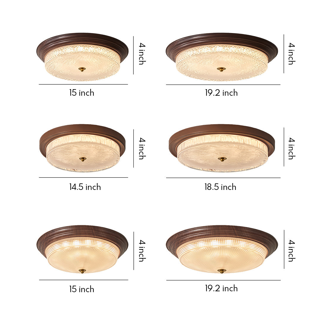 WINTHROP RIBBED GLASS FLUSH CEILING LANTERN