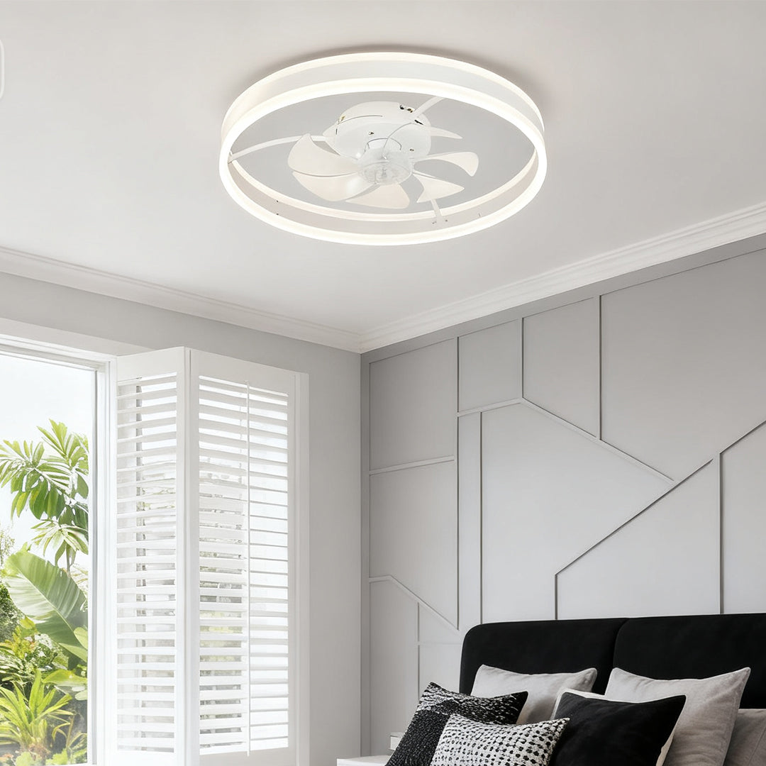 WINTHROP CIRCULAR WHITE LIGHTED CEILING FAN