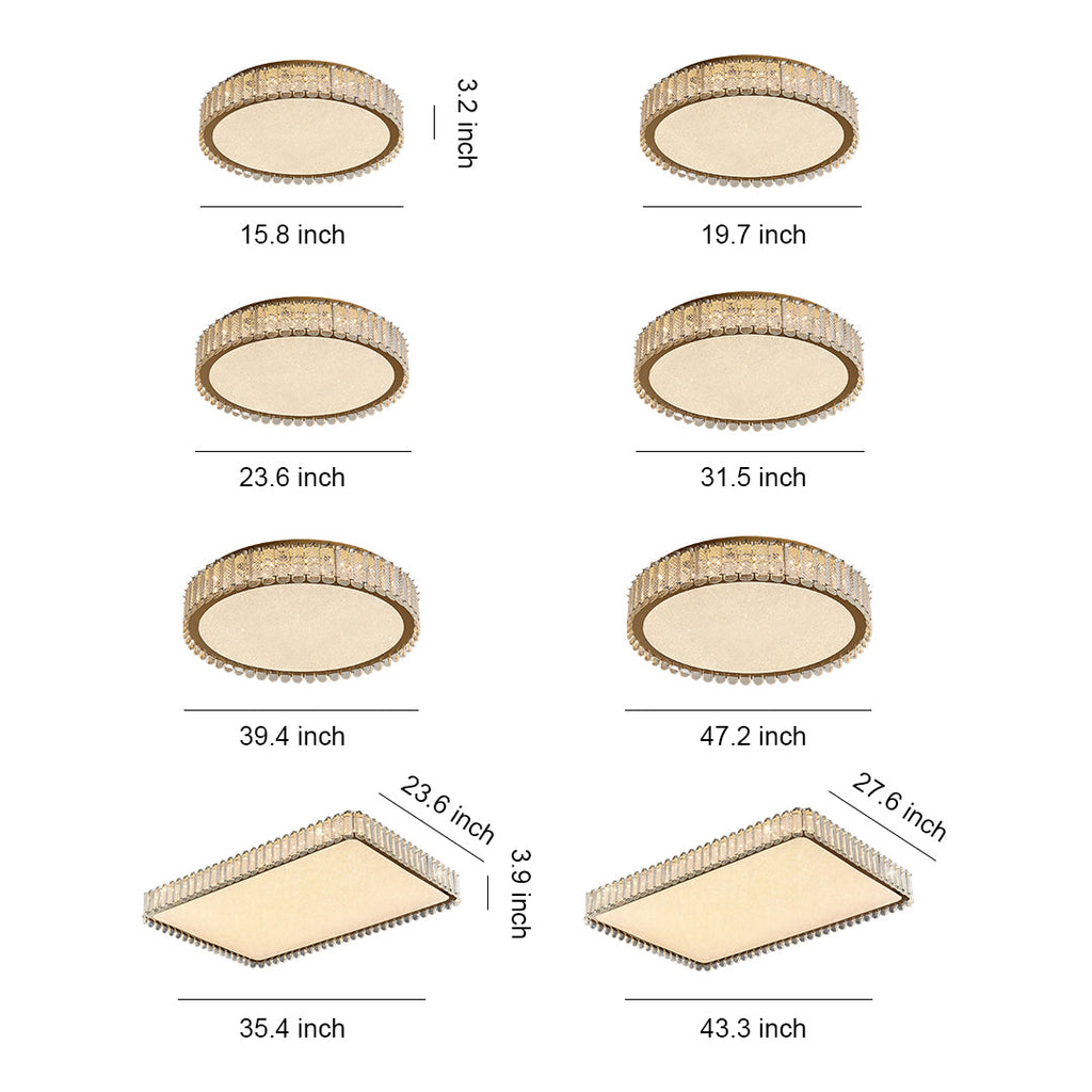 WINDSOR CRYSTAL FLUSH CEILING LIGHT