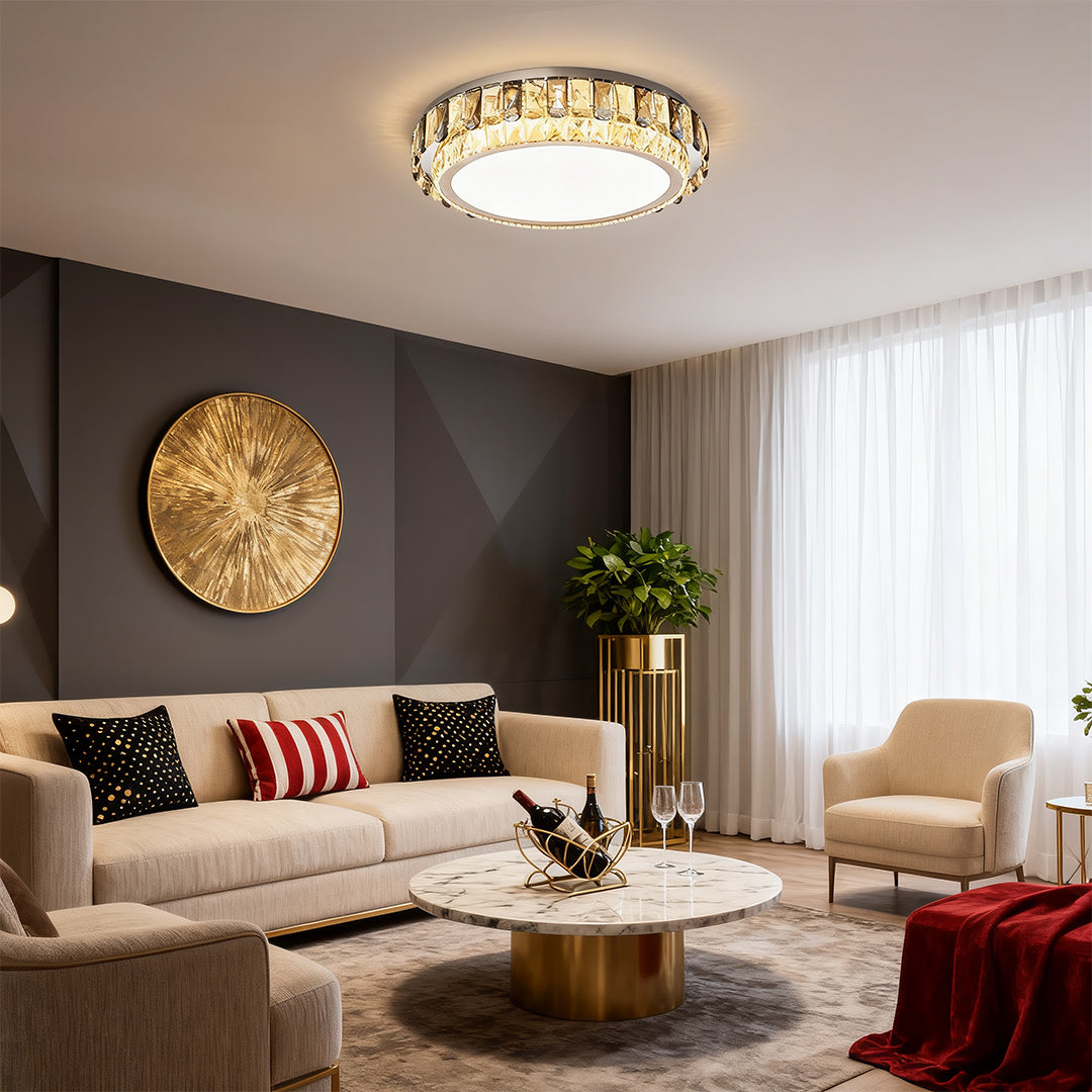 WINTHROP CRYSTAL EMBELLISHED FLUSH LIGHT