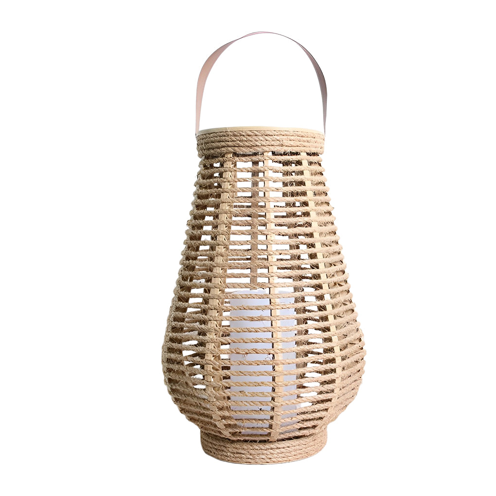 WINDSOR WOVEN RATTAN SOLAR HANGING ILLUMINATOR WITH WATER-RESISTANT DESIGN