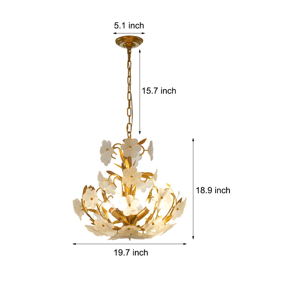 CHANTILLY FLORAL GLASS QUARTET CEILING LIGHT