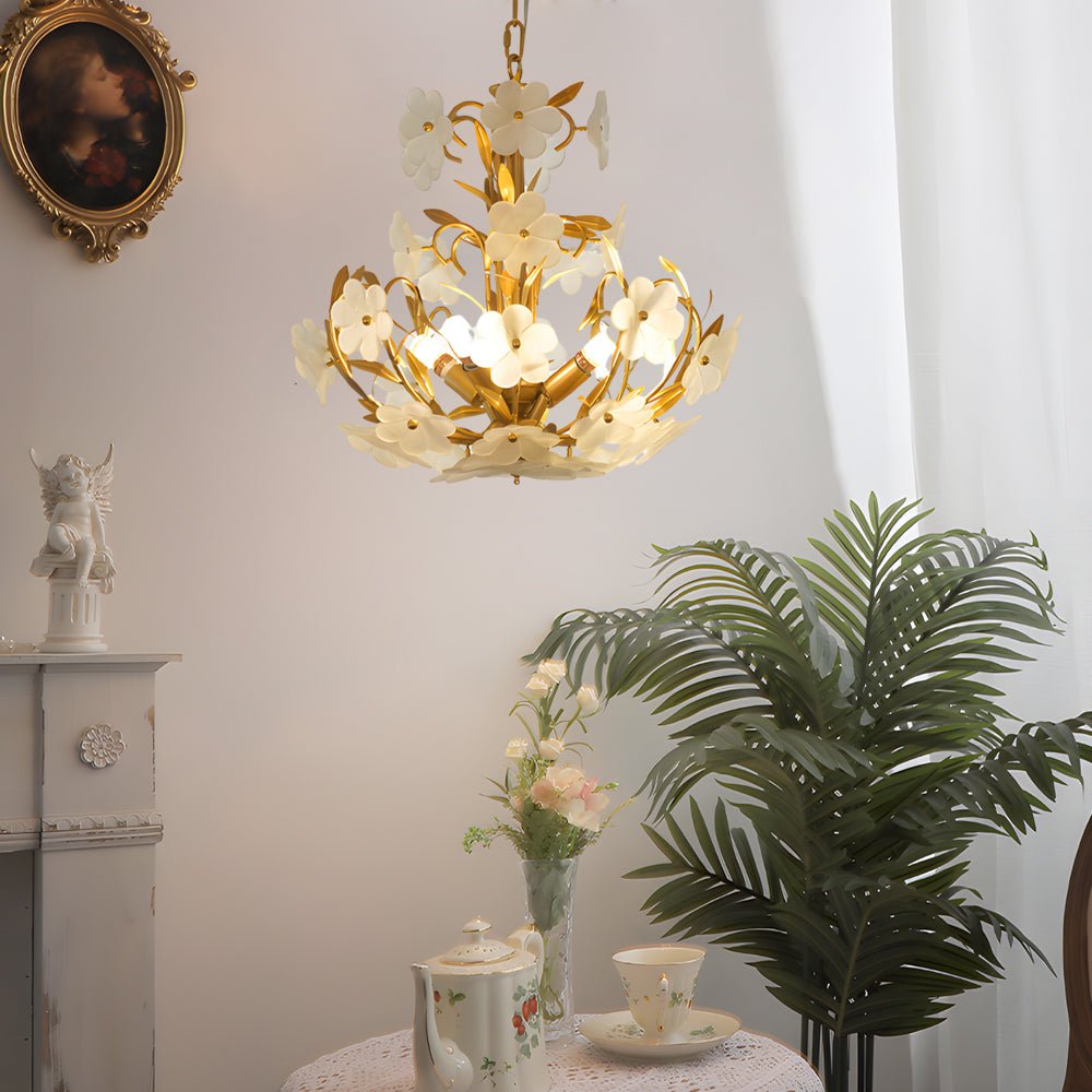CHANTILLY FLORAL GLASS QUARTET CEILING LIGHT