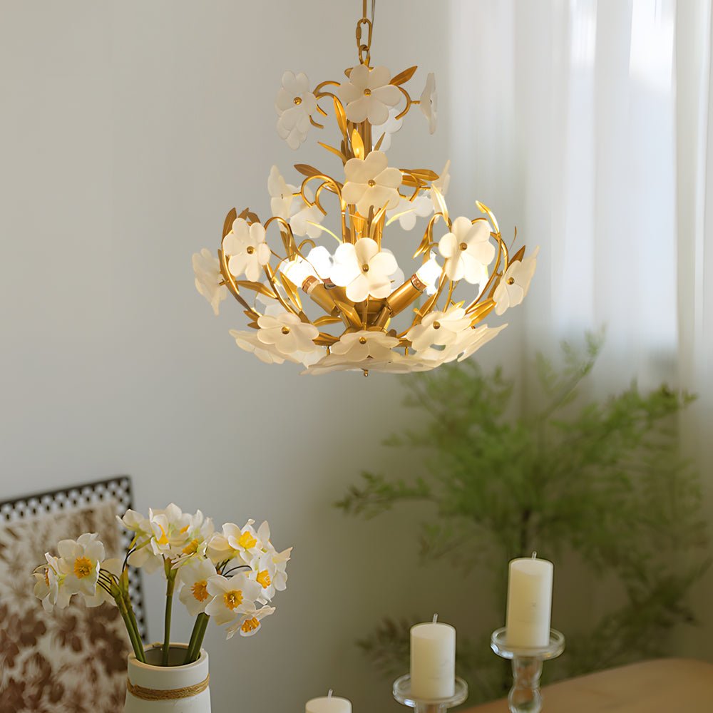 CHANTILLY FLORAL GLASS QUARTET CEILING LIGHT
