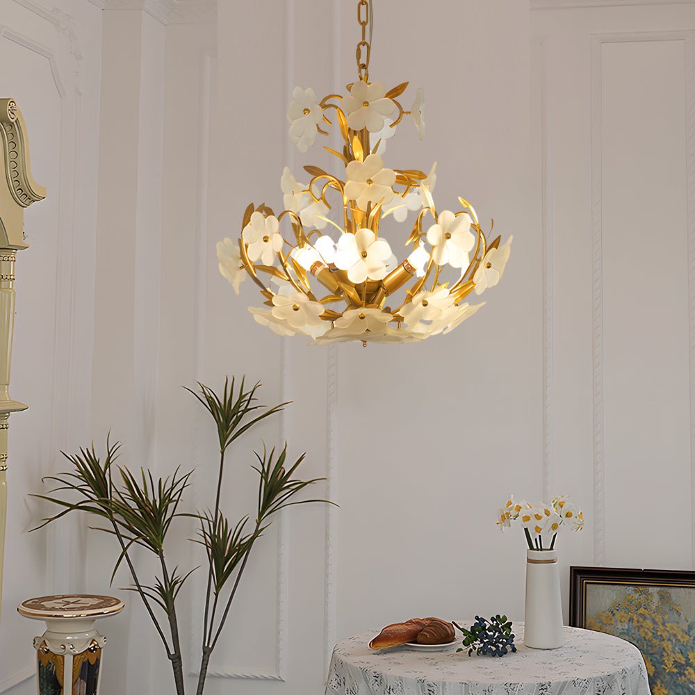 CHANTILLY FLORAL GLASS QUARTET CEILING LIGHT