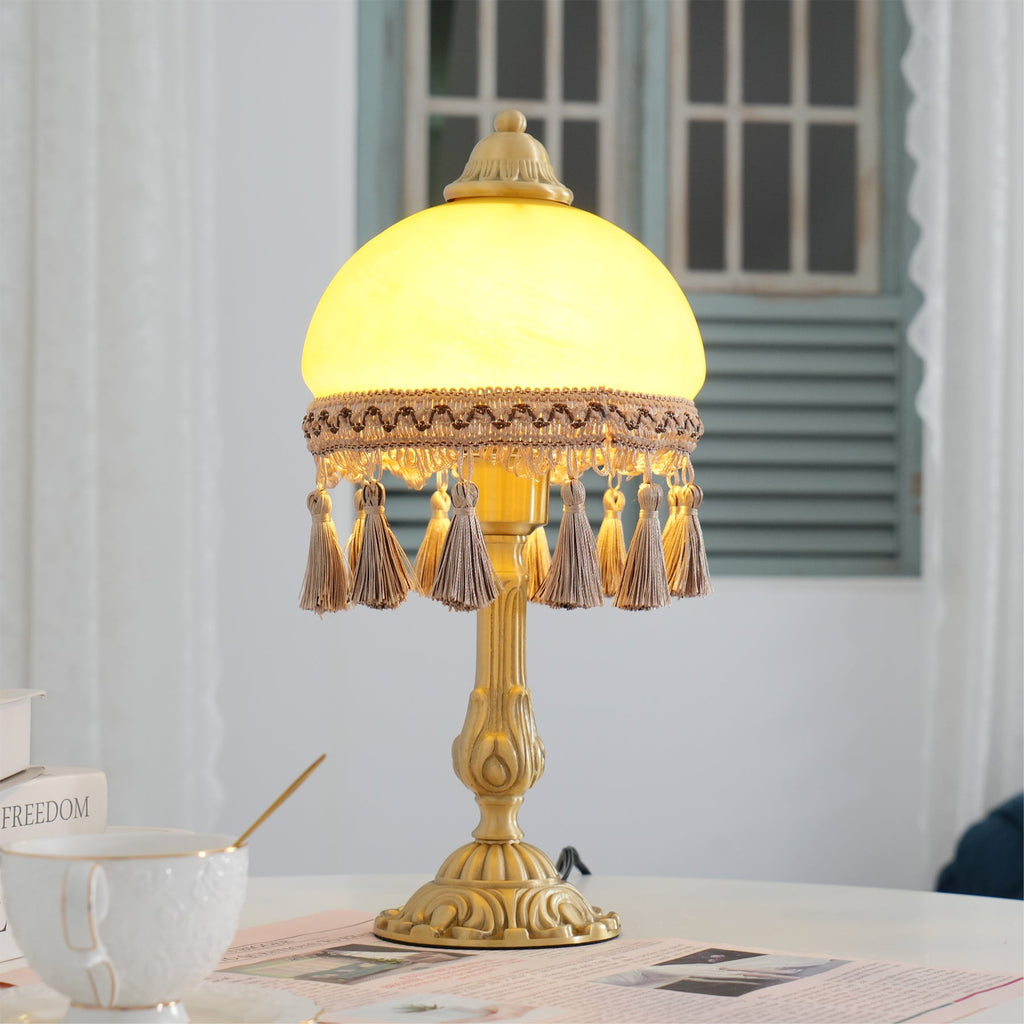CHATEAU DORÉ BRASS TASSELED LAMP