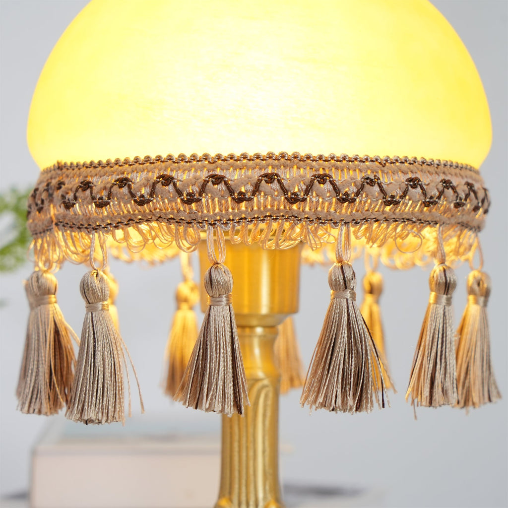 CHATEAU DORÉ BRASS TASSELED LAMP