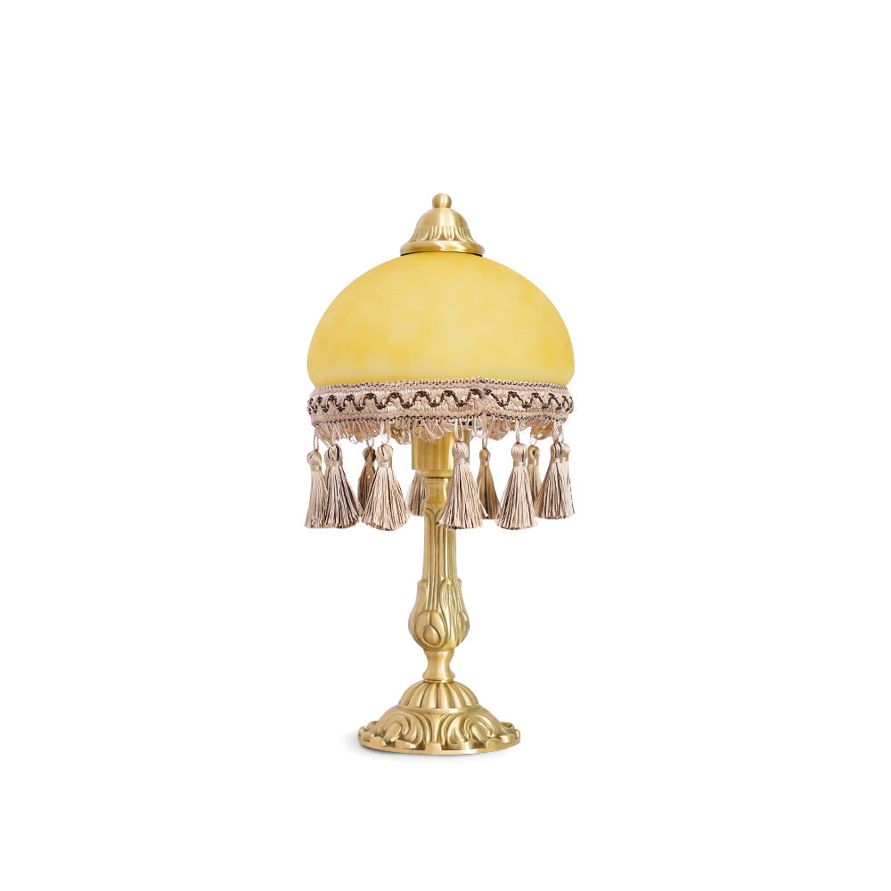 CHATEAU DORÉ BRASS TASSELED LAMP