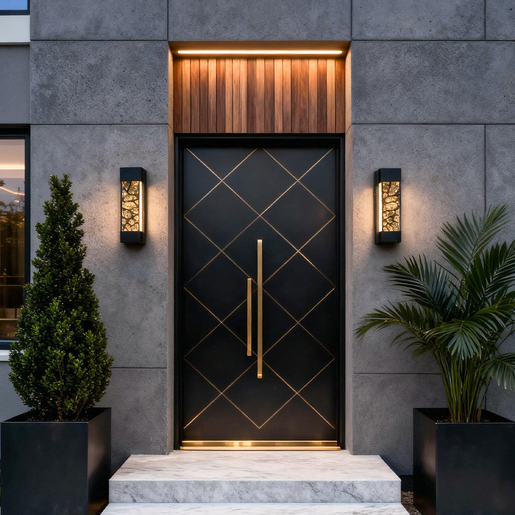 WINTERBOURNE CRYSTAL-ENCASED OUTDOOR LED WALL LANTERN