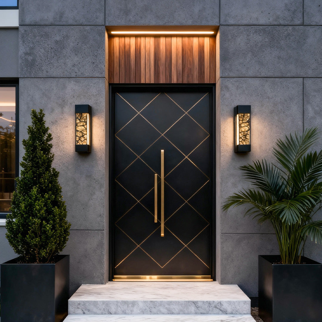 WINTERBOURNE CRYSTAL-ENCASED OUTDOOR LED WALL LANTERN