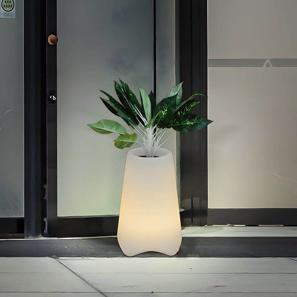 WINTERTON GLOWING FROSTED PLANTER WITH LED ILLUMINATION