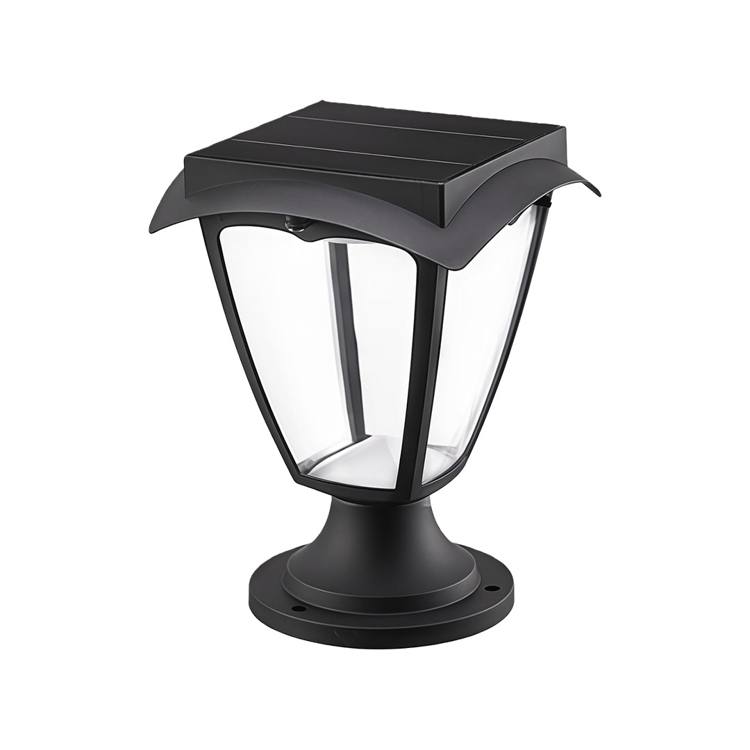 WINTERBORNE SOLAR PILLAR LANTERN IN WEATHER-RESISTANT ALUMINUM