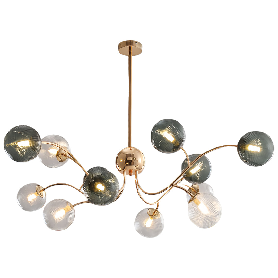 WINTHORPE SIX-BULB GLASS CEILING LANTERN WITH GOLD ACCENTS