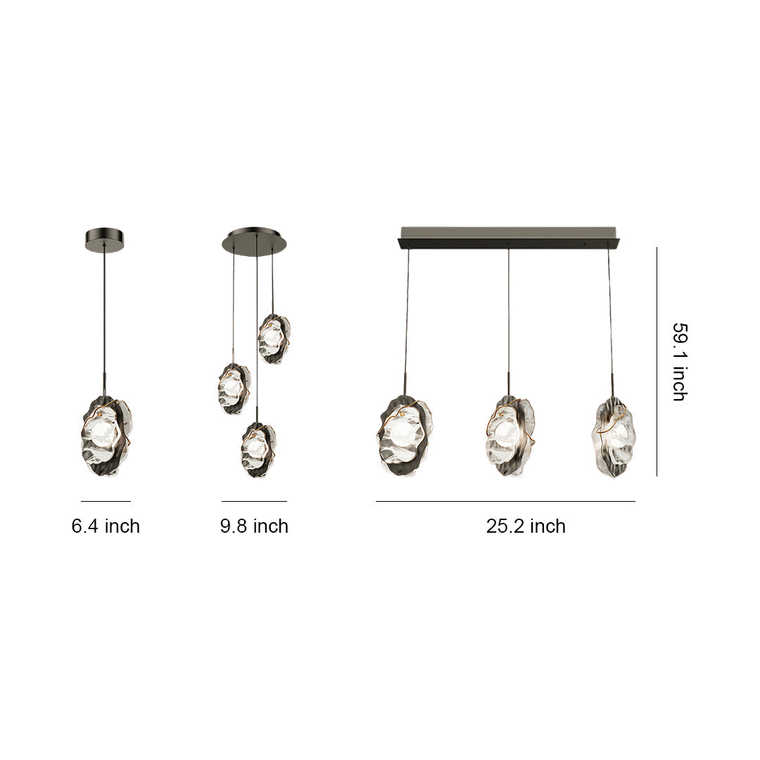 BRAMBLETON GLASS HANGING LIGHT WITH ADJUSTABLE HEIGHT