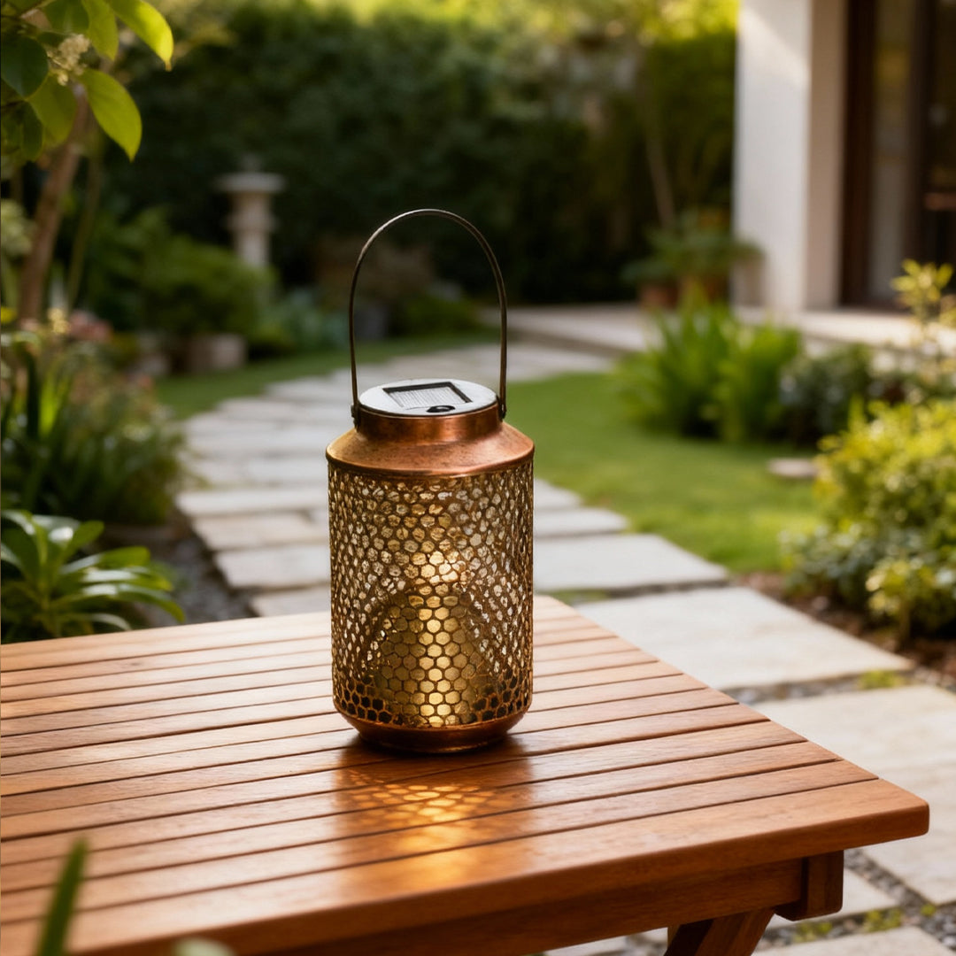 WINDSOR WROUGHT IRON SOLAR GLOW LANTERN