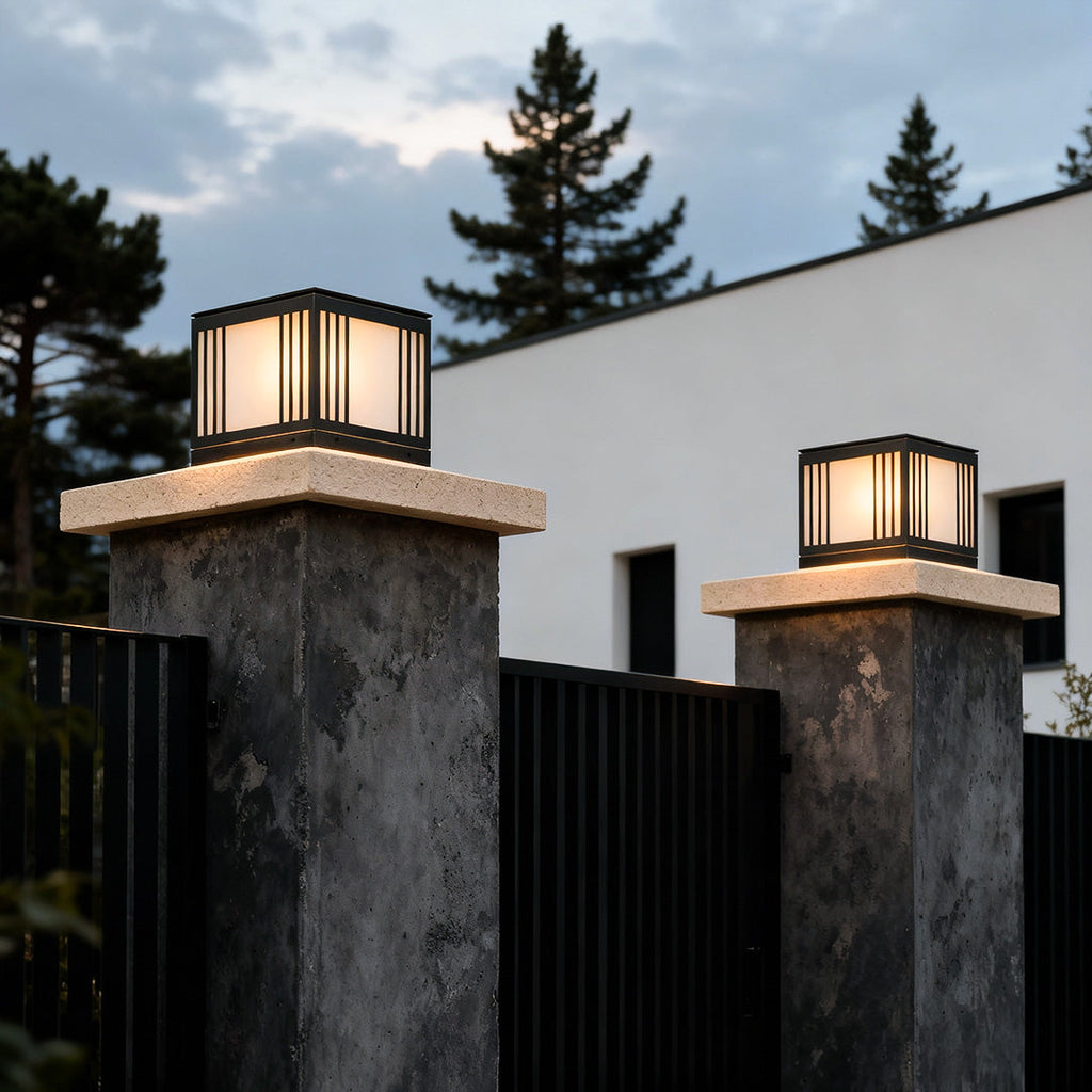 WINCHESTER COPPER SQUARE SOLAR GATE LANTERN