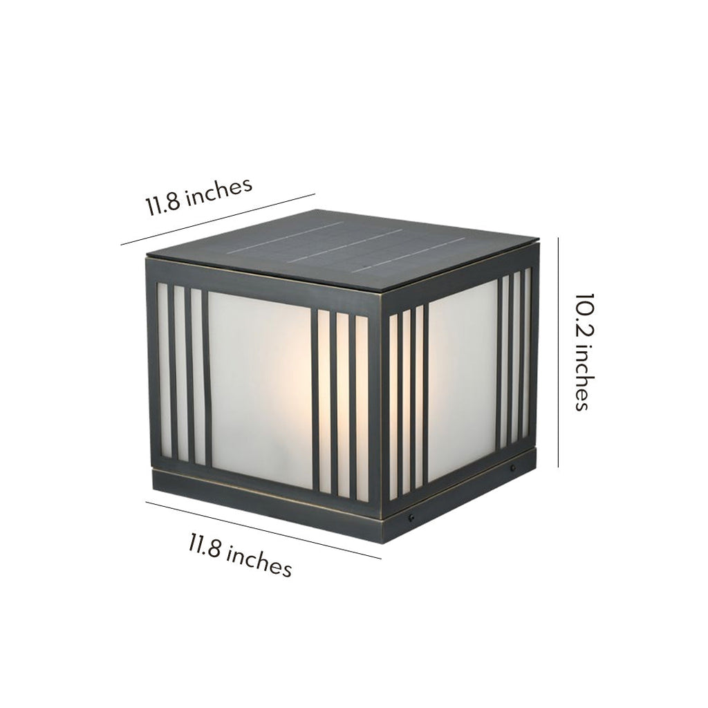 WINCHESTER COPPER SQUARE SOLAR GATE LANTERN